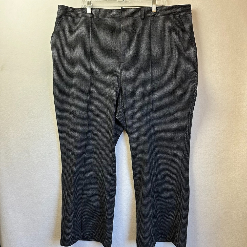 Who Whatβ Wear Womens 20W Ankle Flare Crop Pants Black White Micro Pattern